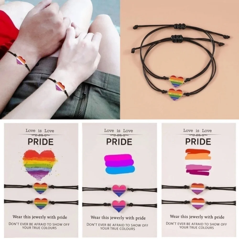3 For $35 Gay Pride 🏳️‍🌈 Flag Heart Bracelet Sets PRIDE Month Celebration